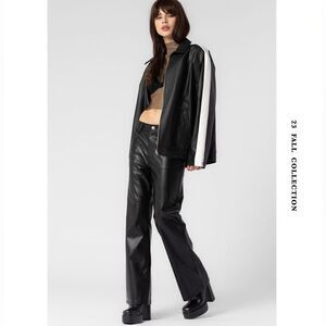 Beige Botany NWT Fall 23 Faux Leather Pants Size Large Miss Lola Boutique